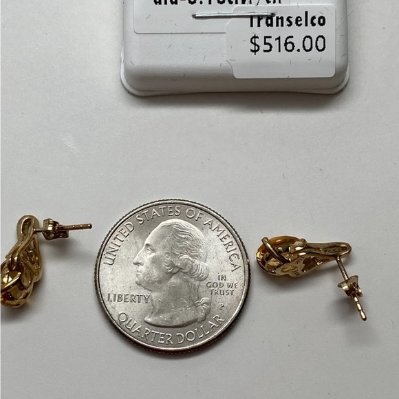 10K Yellow Gold Natural Citrine and 0.10ct Diamond Pave Stud Earrings New - Picture 8 of 12